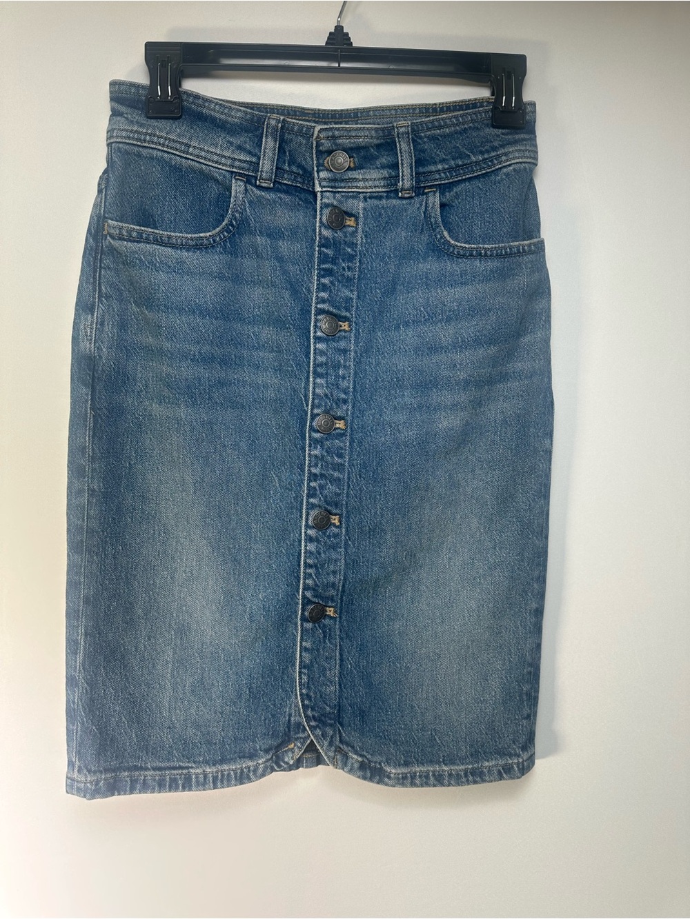 Madewell Blue Denim Button Detail‎ Skirt
